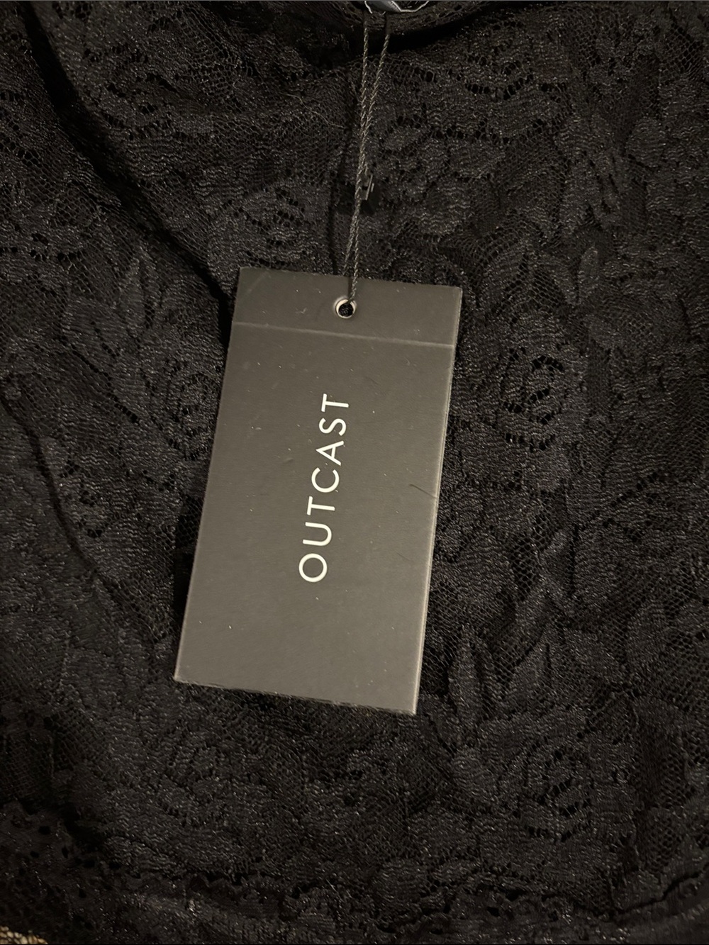 Black Lace Mini Dress with Ring Cutouts - Women - Picture 6 of 7